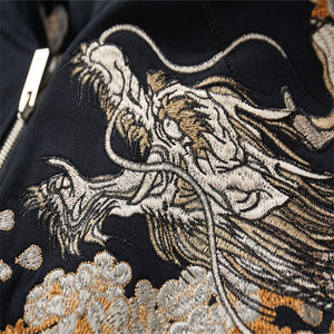 Premium embroidery dragon phoenix hoodie