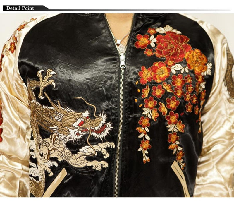 Hyper premium embroidery epic dragon sukajan souvenir jacket