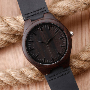 Darkwood watch genuine leather strap