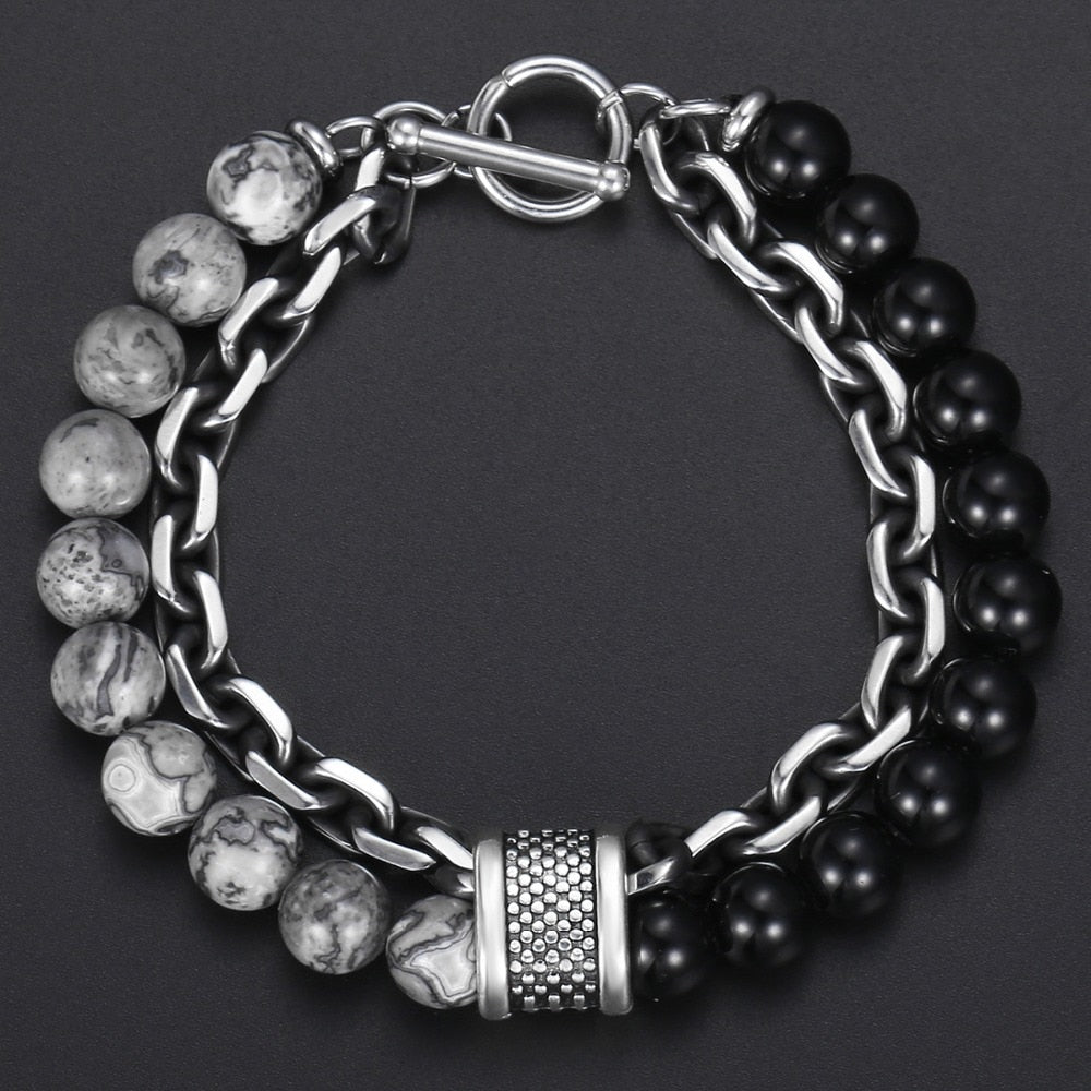 Lava stone chained bracelet