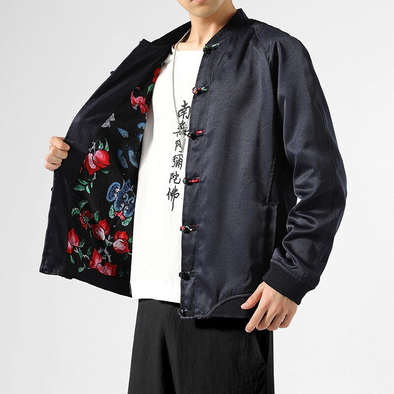 Rose lined Tang Dynasty jacket