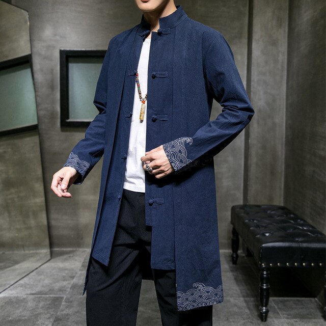 silhouette wave long trench coat jacket