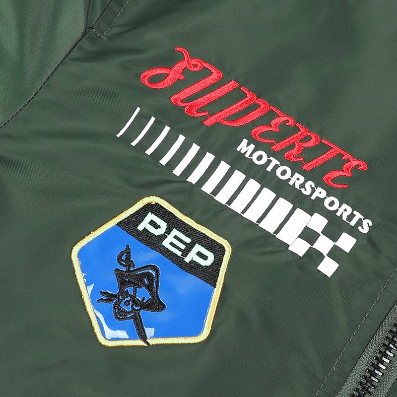 Motor racing inspired bomber jacket