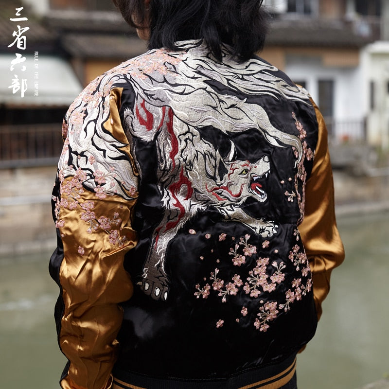 Hyper premium sakura wolf sukajan jacket