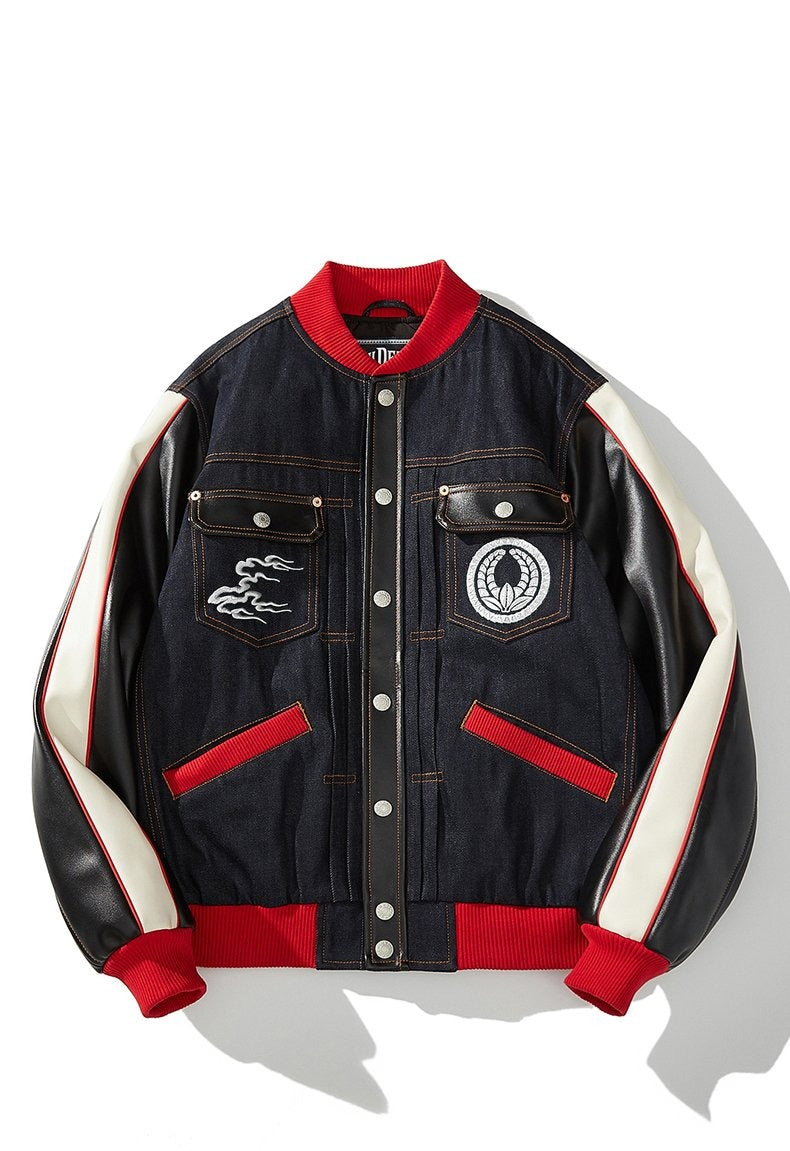 Premium "Denim" Sukajan baseball embroidery jacket