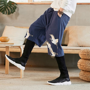 Two layer flying crane harem pants