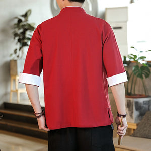 Double crane embroidery Tang shirt