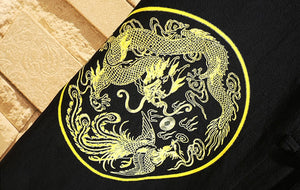 Dragon stamp button down short sleeve shirt