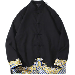 Embroidery golden wave Tang jacket