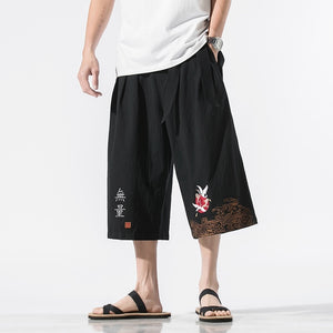 Crop kimono rising crane pants