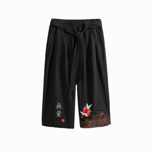 Crop kimono rising crane pants