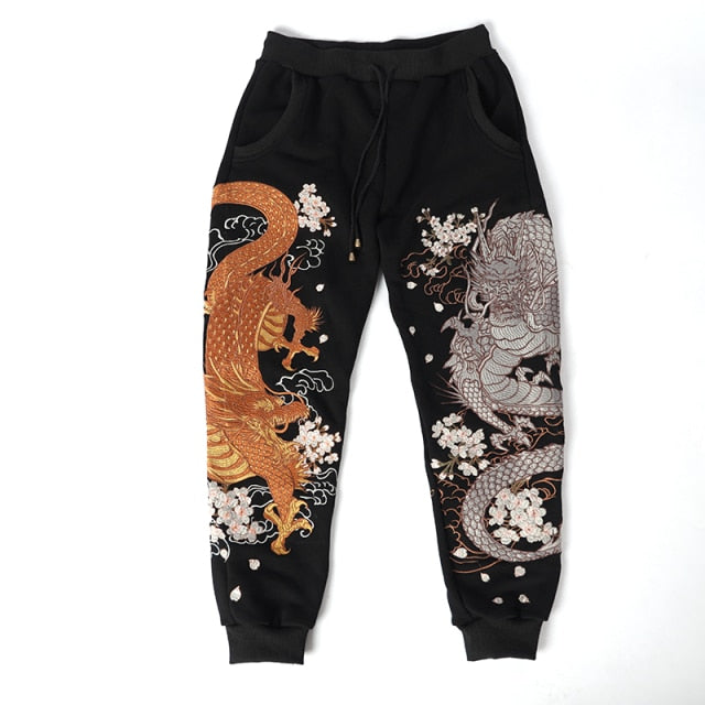 Hyper premium twin dragon embroidery pants