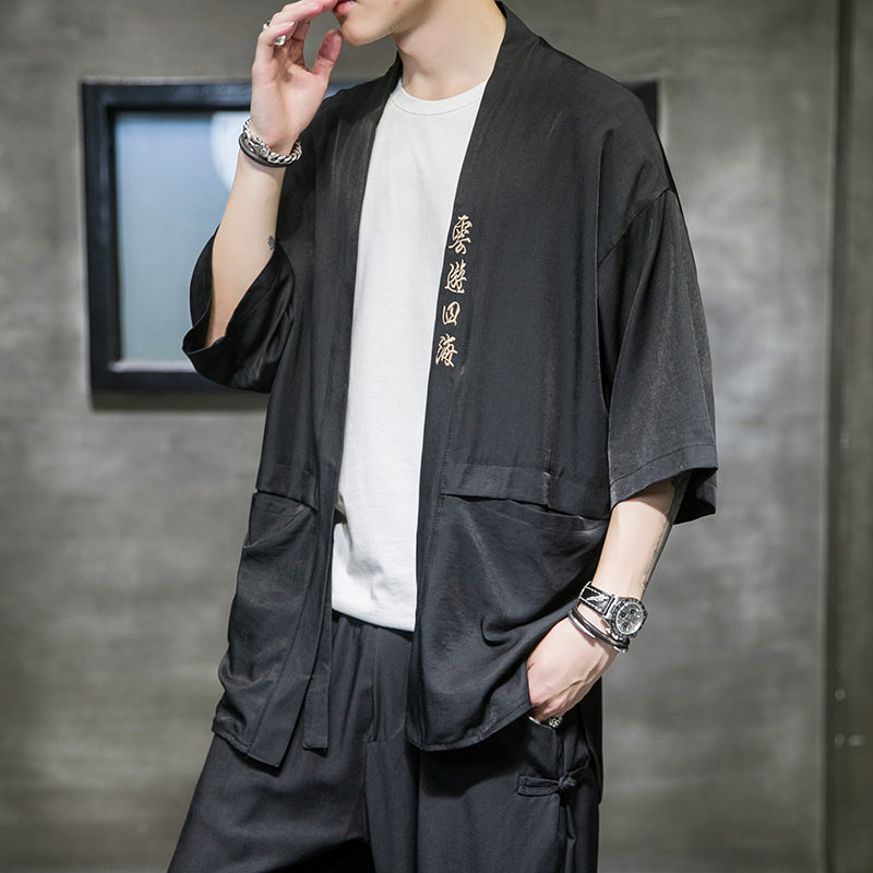 Kanji robe style kimono