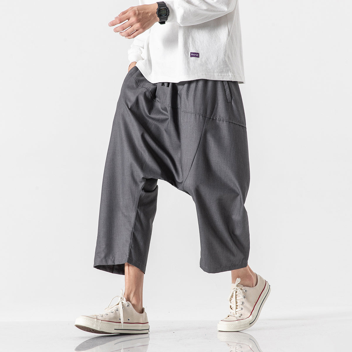 Solid free flow harem pants