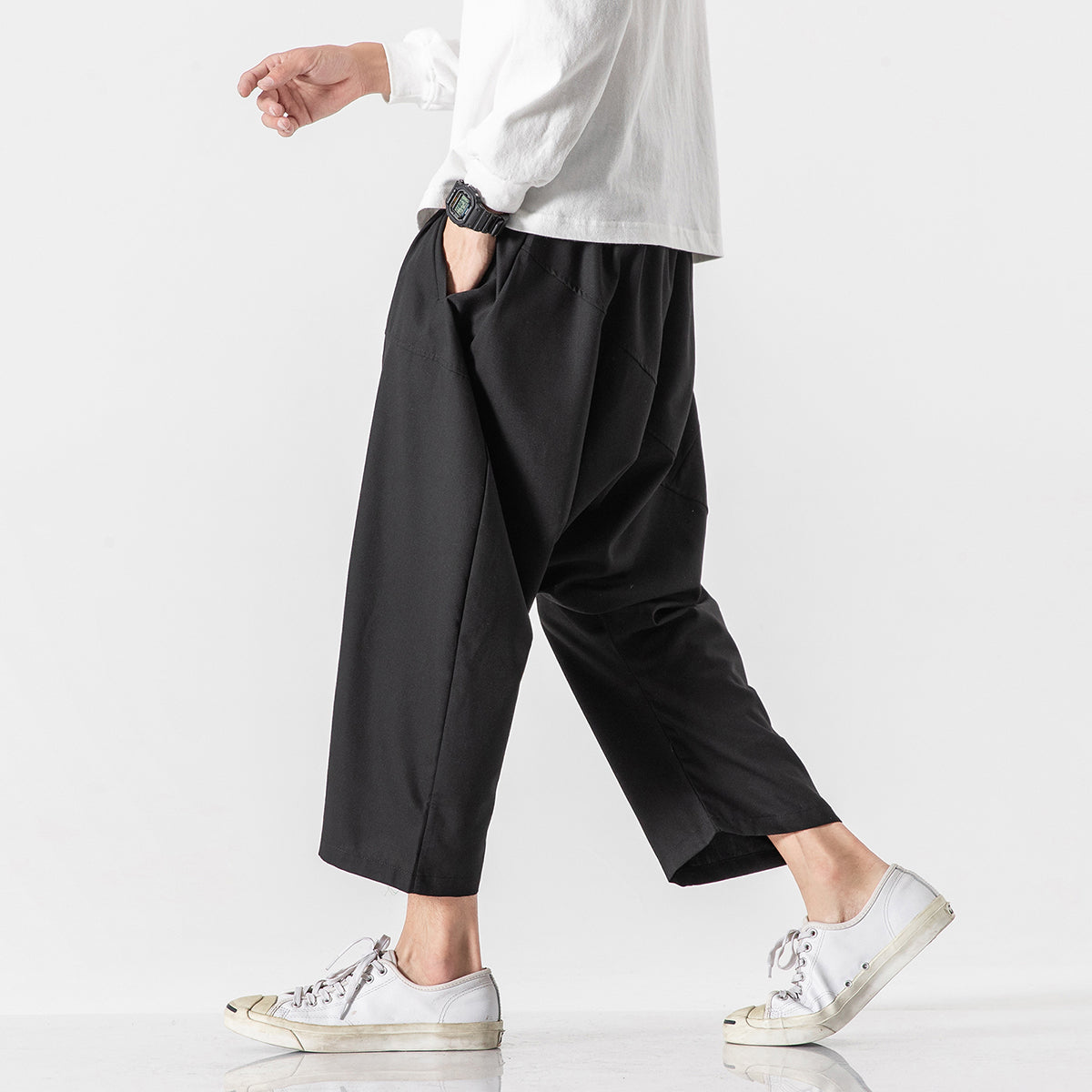 Solid free flow harem pants