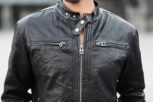 Genuine sheepskin skin motorcycle jacket
