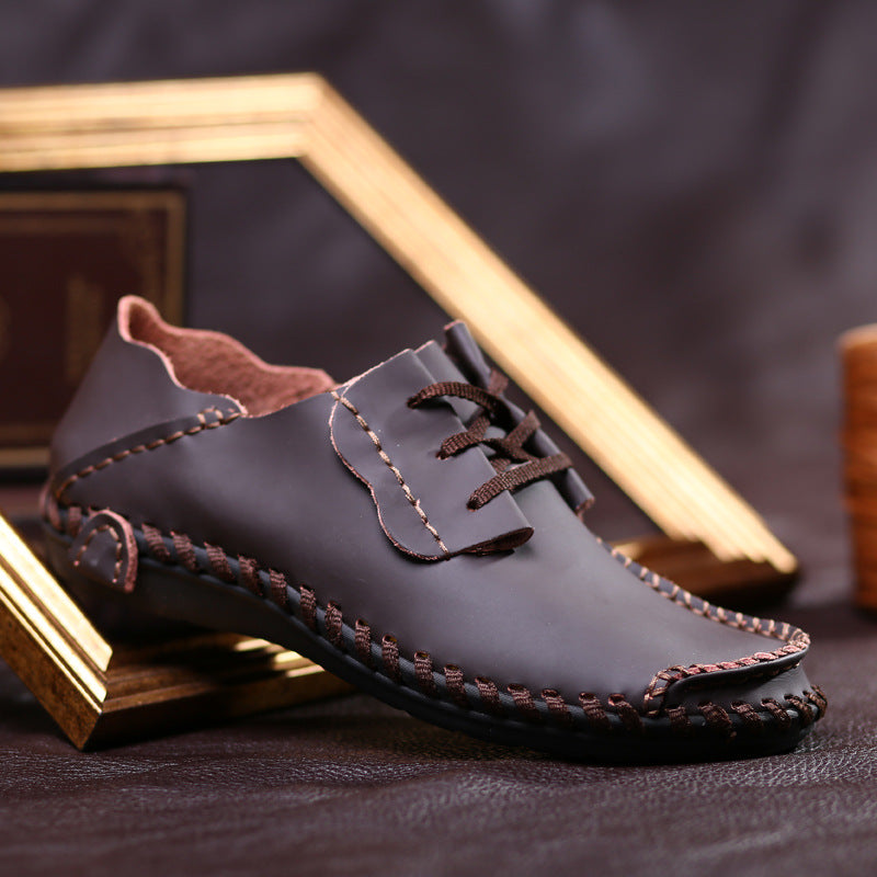 Men's breathable leather loafers