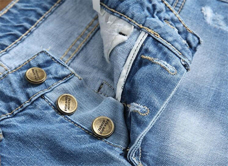 Vintage ripped slim style jeans