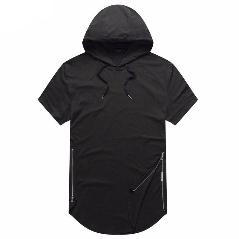 Urban zipper hooded T-shirt