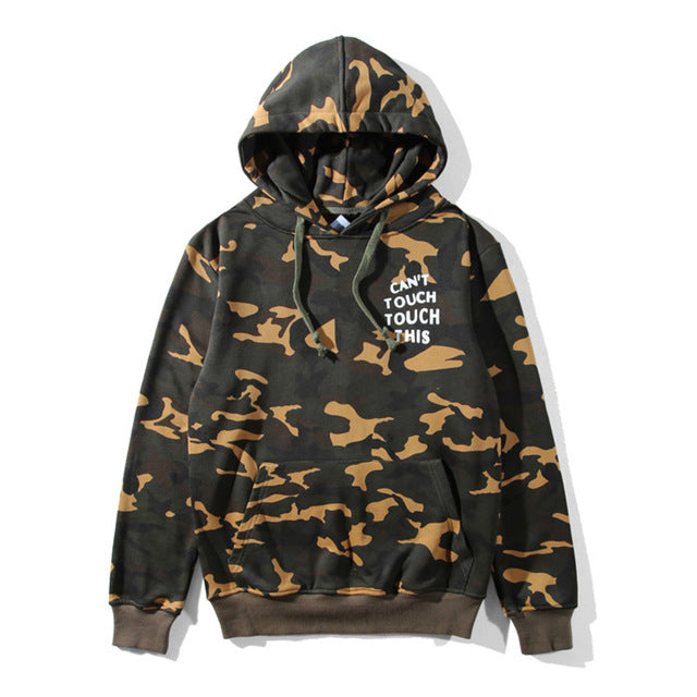 Camo hoodie with animal scratch design