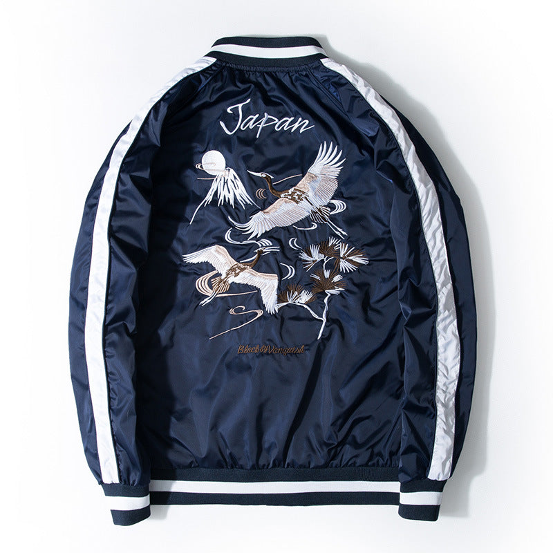 Japan crane embroidery sukajan jacket