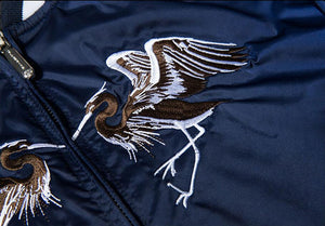 Japan crane embroidery sukajan jacket