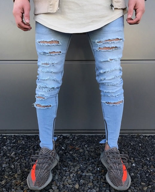 Men's distressed skinny jeans