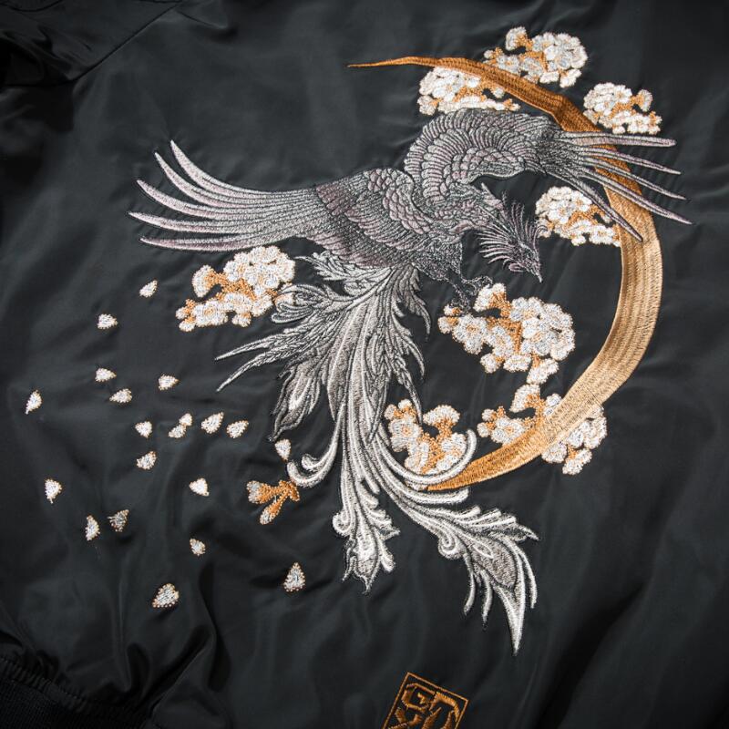 Chinese mythical bird bomber jacket