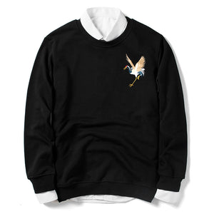 Embroidery flying crane sweatshirt