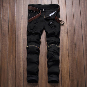Ripped solid color jeans various