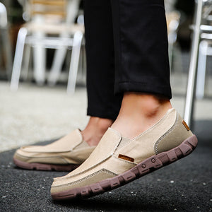 Canvas rubber bottom loafers