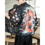 Sakura dragon kimono style T-shirt