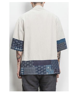 Japanese style linen kimono T-shirt