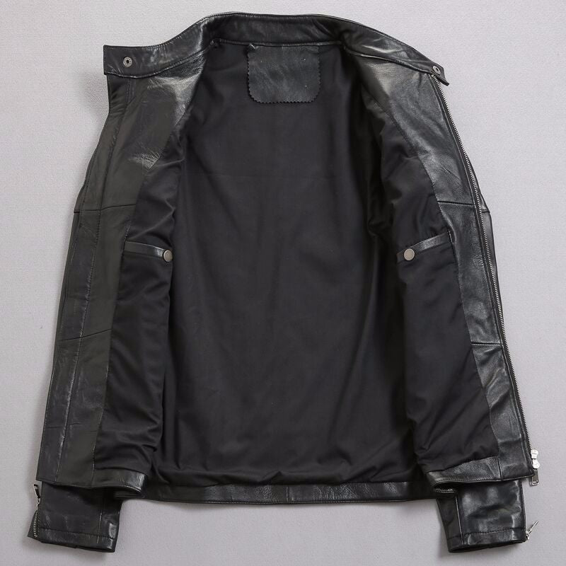 Genuine sheepskin leather jacket for men