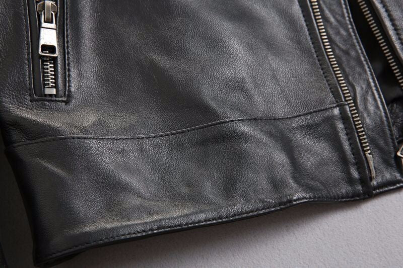 Genuine sheepskin leather jacket for men